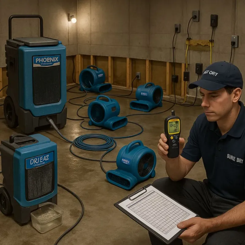 Structural Drying and Dehumidification process in Plano, IL